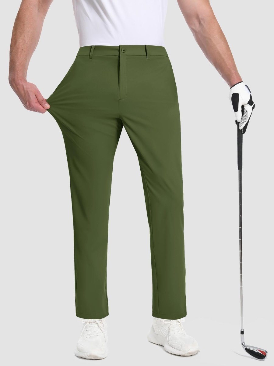 TACVASEN Army Green Men's Quick Dry Straight Fit Golf Casual Pants