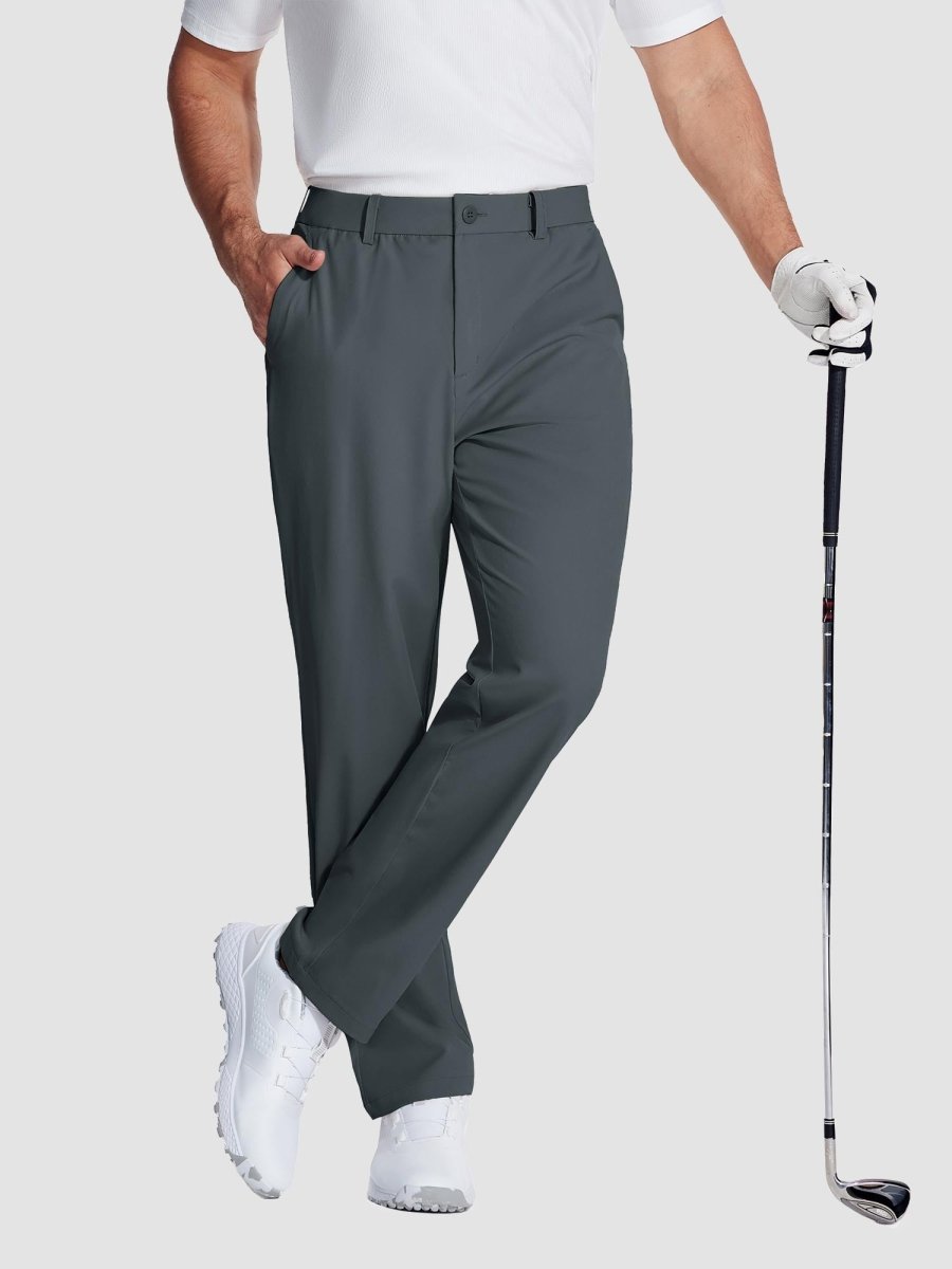 TACVASEN Dark Grey Men's Quick Dry Straight Fit Golf Casual Pants