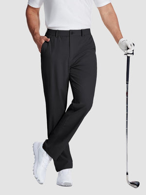 TACVASEN Black Men's Quick Dry Straight Fit Golf Casual Pants