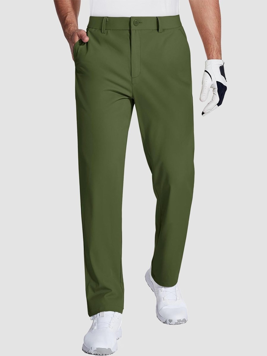 TACVASEN Army Green Men's Quick Dry Straight Fit Golf Casual Pants
