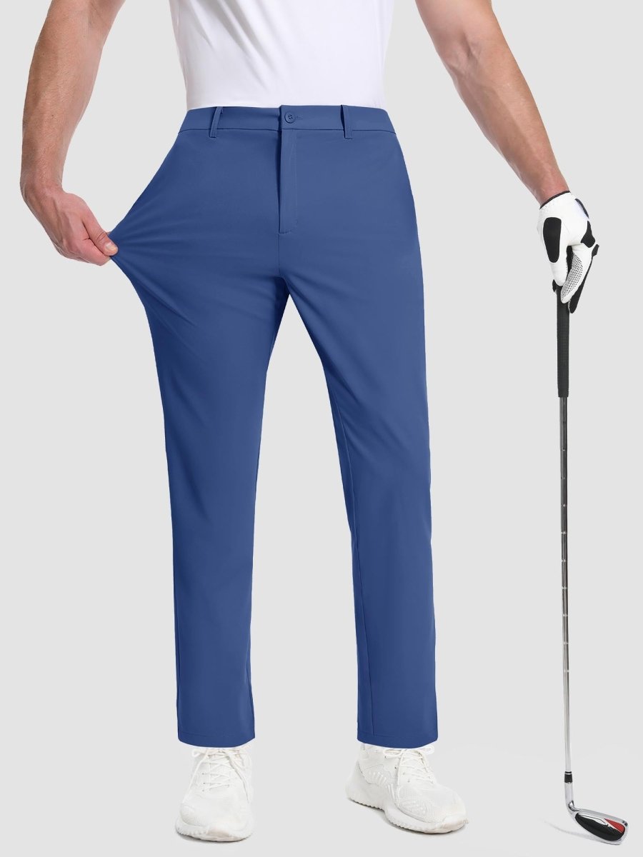 TACVASEN Blue Grey Men's Quick Dry Straight Fit Golf Casual Pants