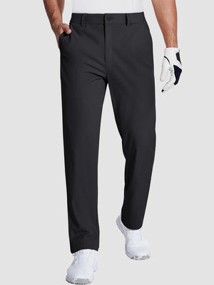 TACVASEN Black Men's Quick Dry Straight Fit Golf Casual Pants