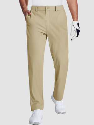 TACVASEN Khaki Men's Quick Dry Straight Fit Golf Casual Pants