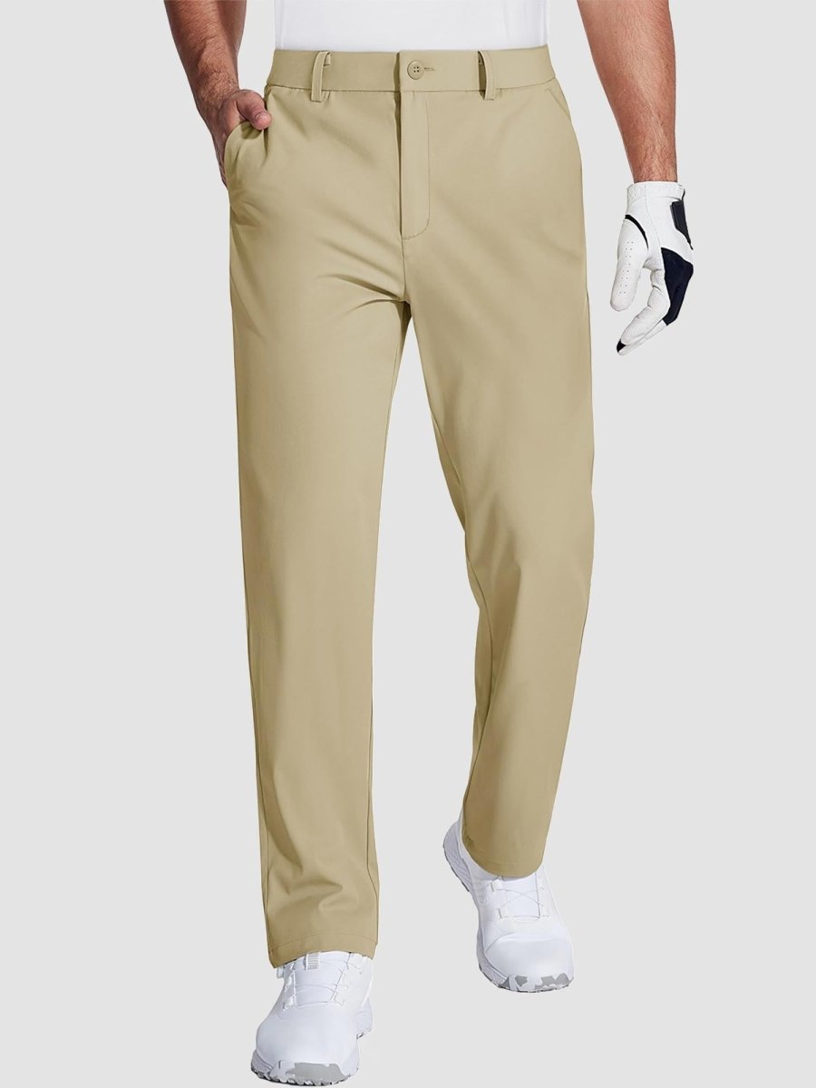 TACVASEN Khaki Men's Quick Dry Straight Fit Golf Casual Pants