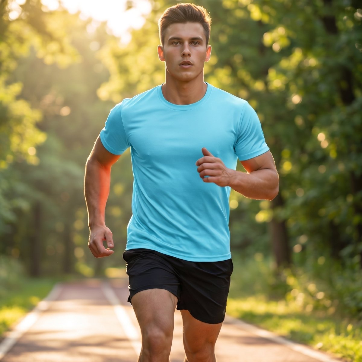 TACVASEN Ice Blue Men's Quick - Dry Sun Protection Rash Guard T-Shirts