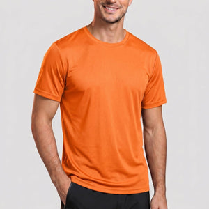 TACVASEN Orange Men's Quick - Dry Sun Protection Rash Guard T-Shirts