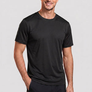 TACVASEN Black Men's Quick - Dry Sun Protection Rash Guard T-Shirts