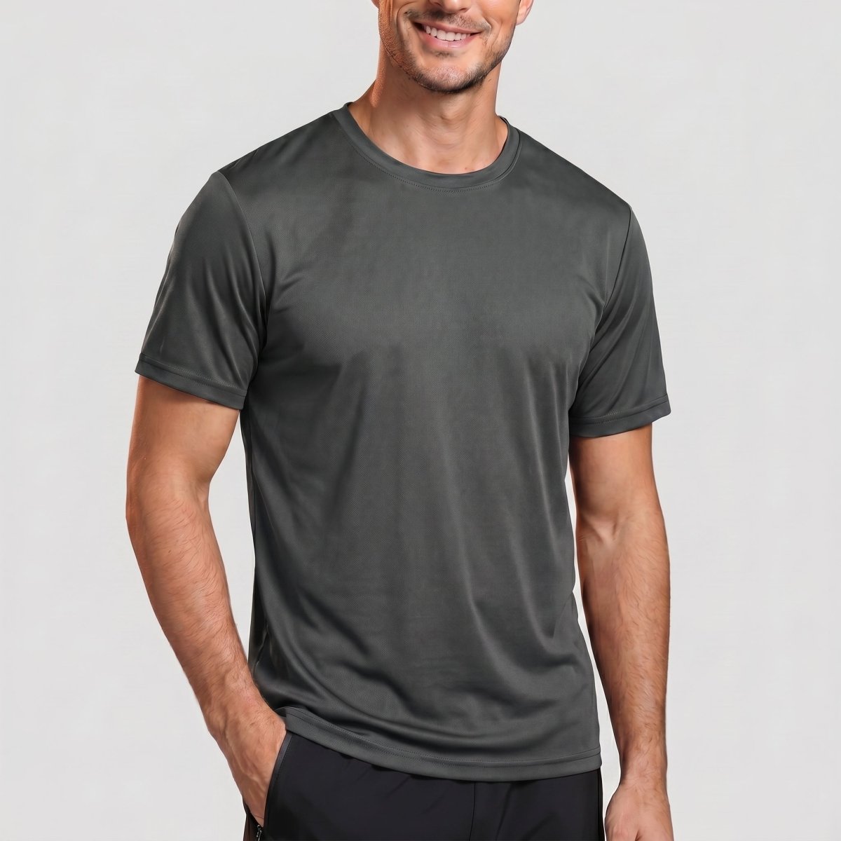 TACVASEN Dark Grey Men's Quick - Dry Sun Protection Rash Guard T-Shirts