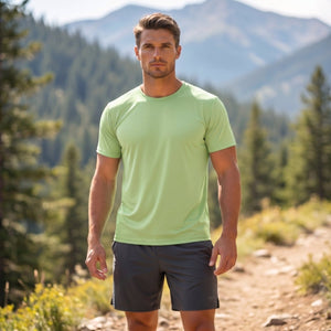 TACVASEN Light Green Men's Quick - Dry Sun Protection Rash Guard T-Shirts