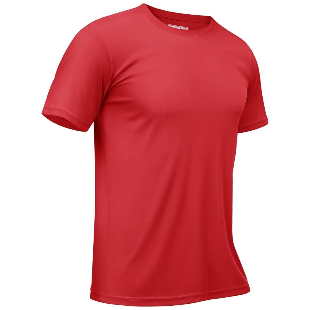 TACVASEN Tomato Red Men's Quick - Dry Sun Protection Rash Guard T-Shirts