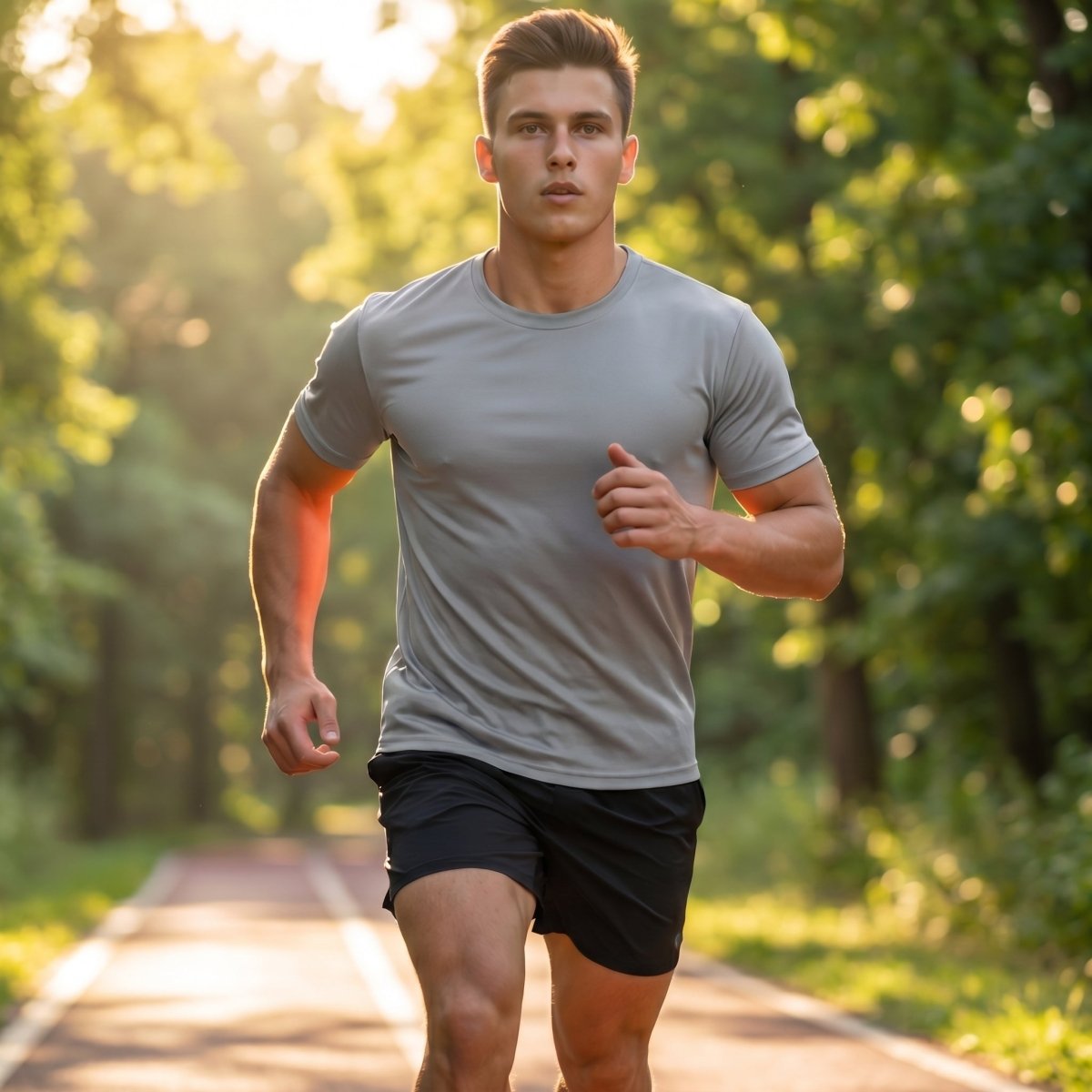TACVASEN Light Grey Men's Quick - Dry Sun Protection Rash Guard T-Shirts