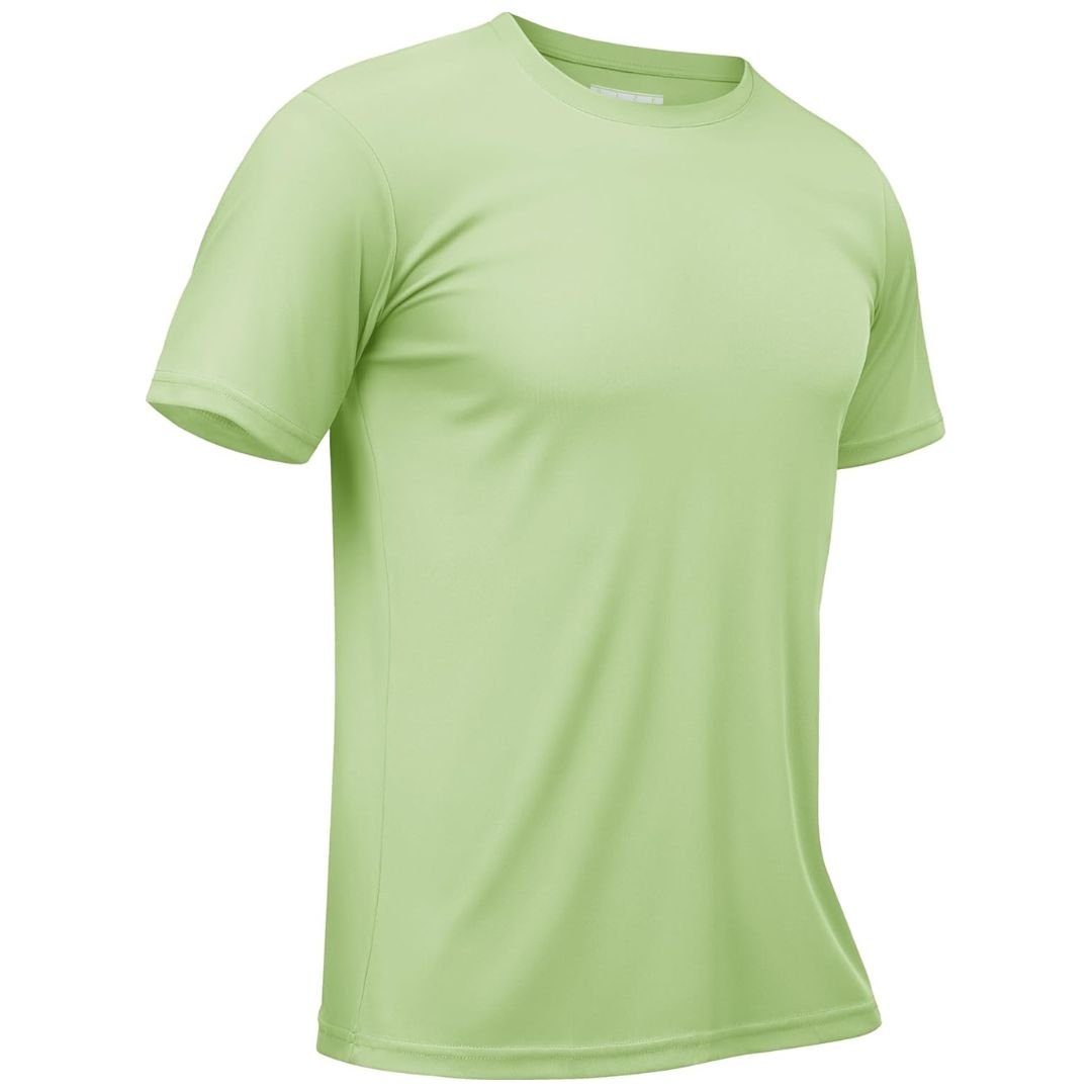 TACVASEN Light Green Men's Quick - Dry Sun Protection Rash Guard T-Shirts
