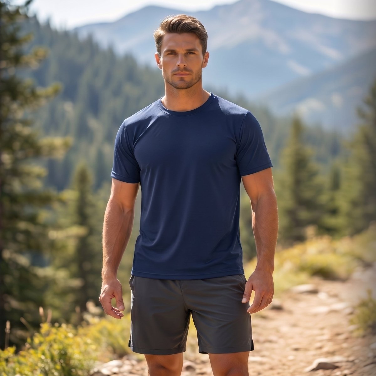 TACVASEN Navy Men's Quick - Dry Sun Protection Rash Guard T-Shirts