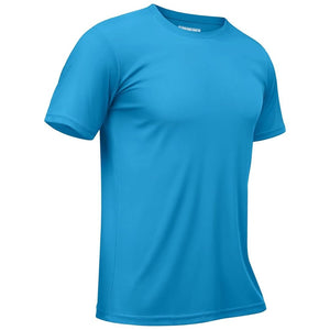 TACVASEN Blue Green Men's Quick - Dry Sun Protection Rash Guard T-Shirts