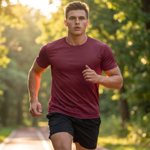 TACVASEN Wine Red Men's Quick - Dry Sun Protection Rash Guard T-Shirts