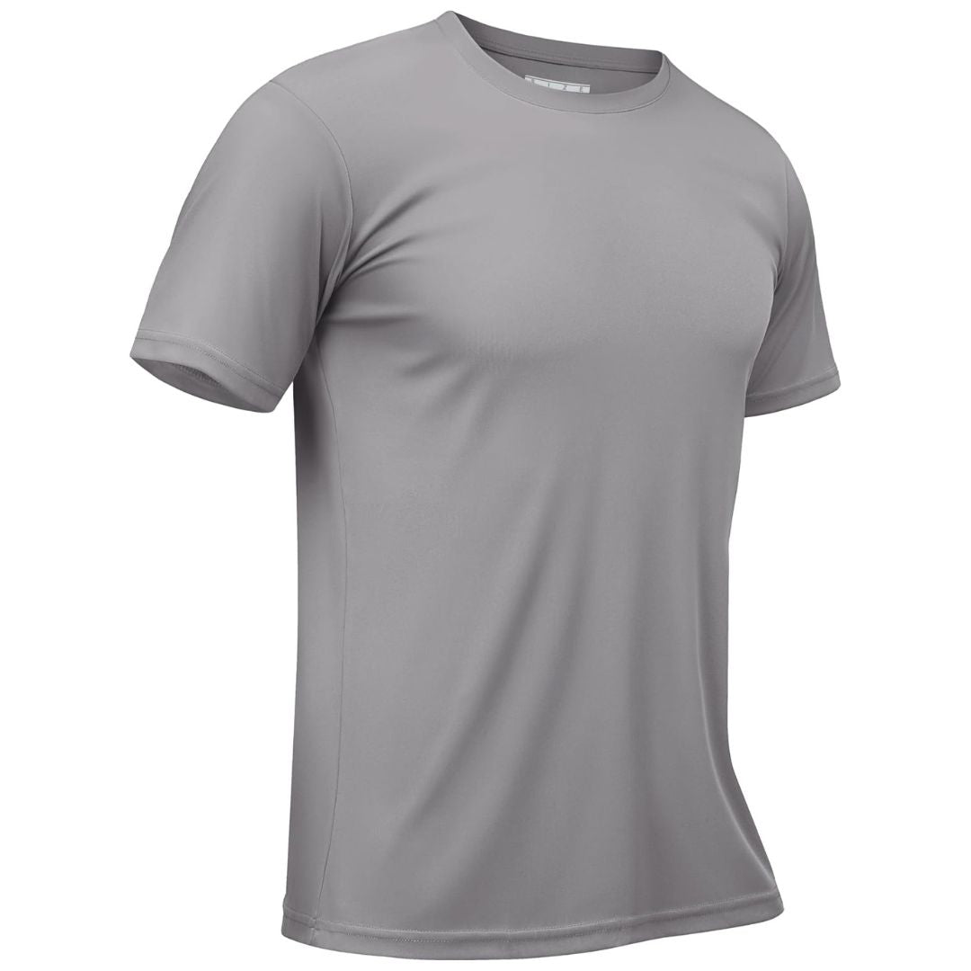 TACVASEN Light Grey Men's Quick - Dry Sun Protection Rash Guard T-Shirts