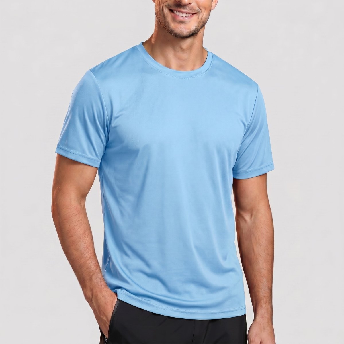 TACVASEN Waterfall Blue Men's Quick - Dry Sun Protection Rash Guard T-Shirts