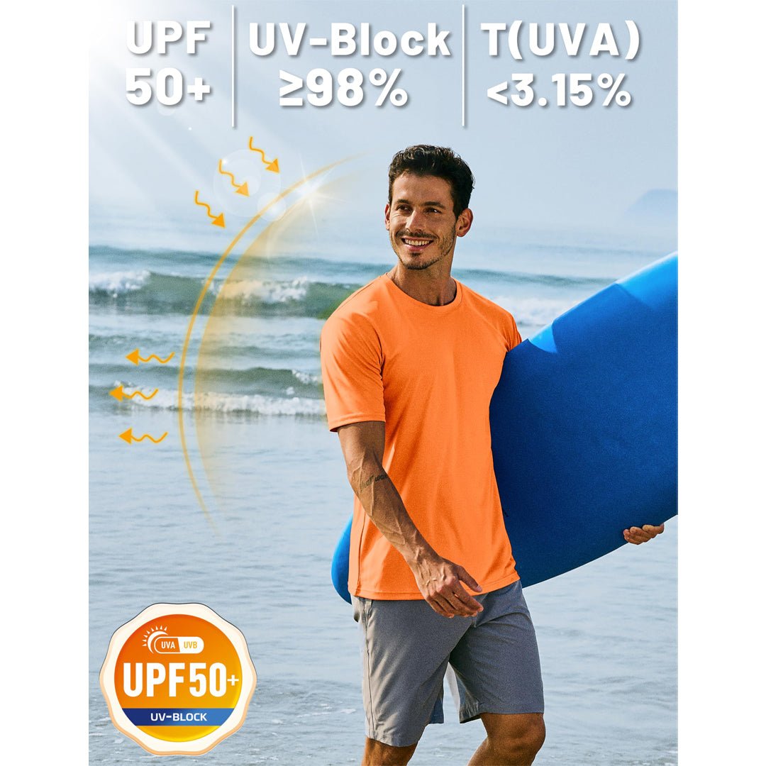 TACVASEN Azure Men's Quick - Dry Sun Protection Rash Guard T-Shirts