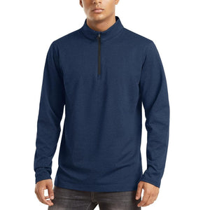 TACVASEN Navy Men's Quarter Zip Thermal Fleece Lined Pullover Sweatshirt