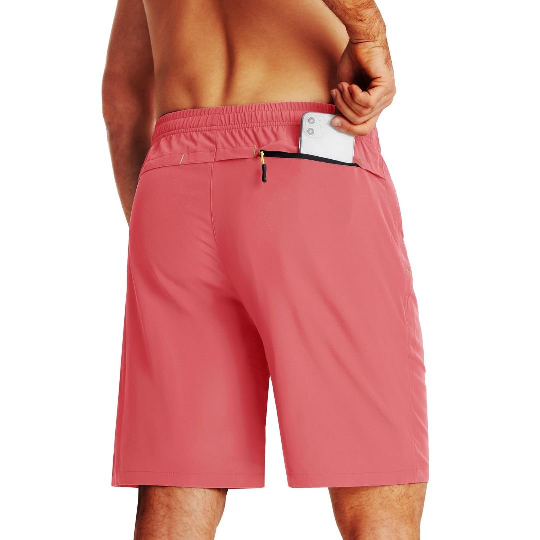 TACVASEN Black Men's Quick Dry Lightweight Water Resistant Running Shorts