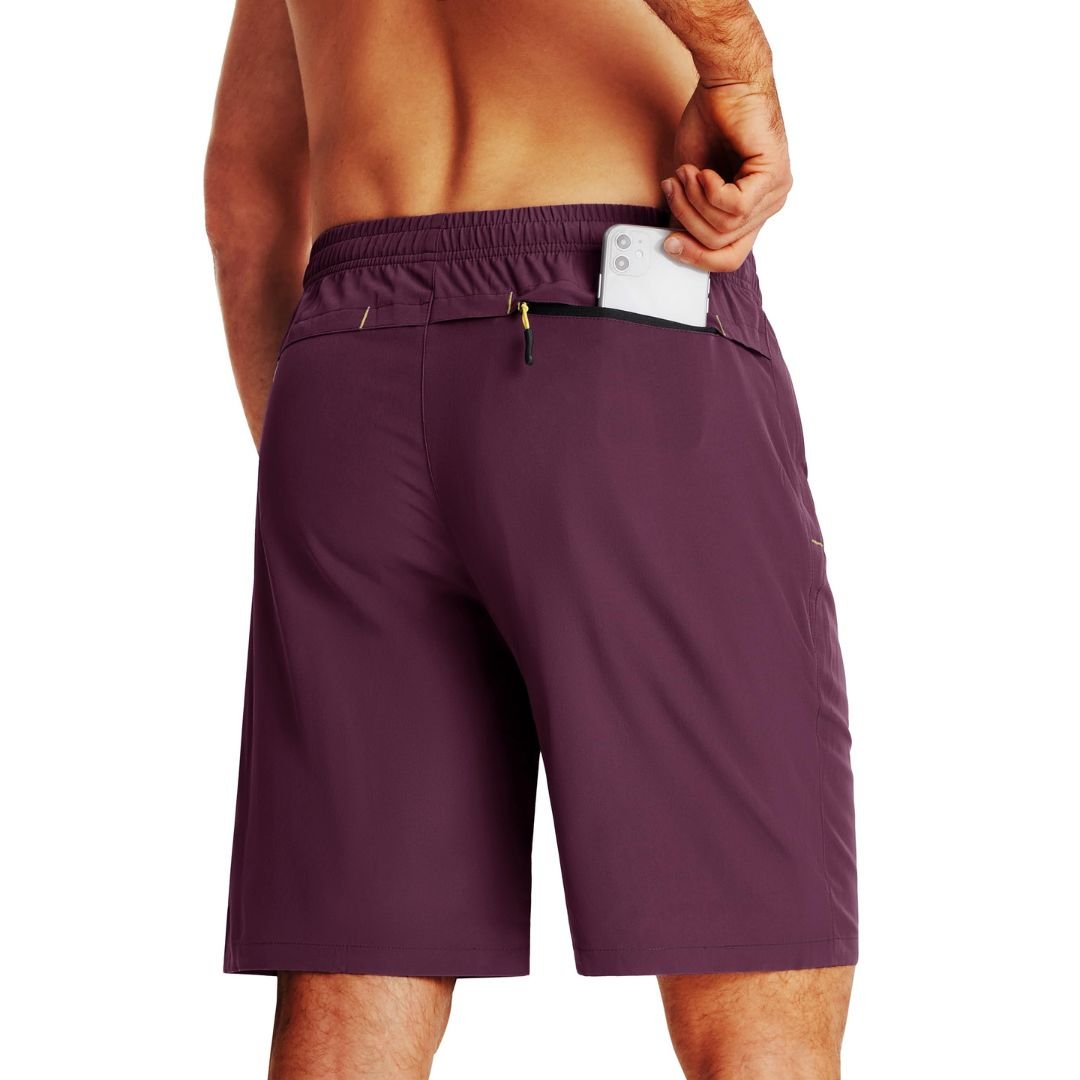 TACVASEN Black Men's Quick Dry Lightweight Water Resistant Running Shorts