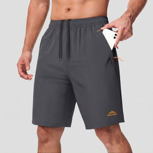 TACVASEN Dark Grey Men's Running Workout Shorts Quick Dry with Pockets