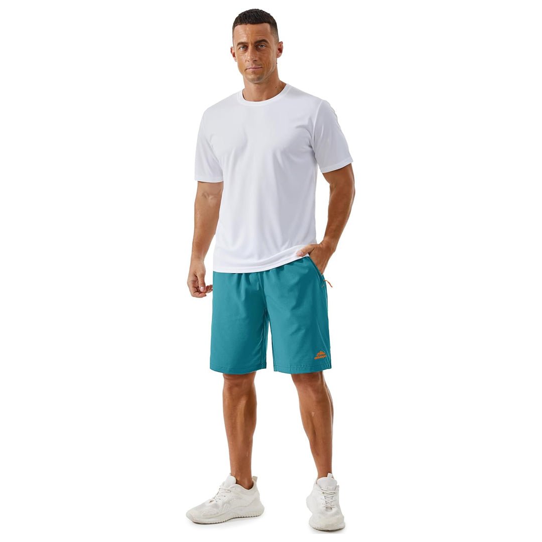 TACVASEN Lake Blue Men's Running Workout Shorts Quick Dry with Pockets