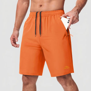 TACVASEN Orange Men's Running Workout Shorts Quick Dry with Pockets