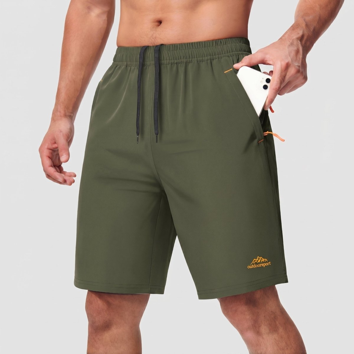 TACVASEN Army Green Men's Running Workout Shorts Quick Dry with Pockets
