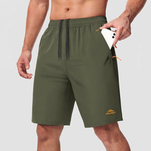 TACVASEN Army Green Men's Running Workout Shorts Quick Dry with Pockets