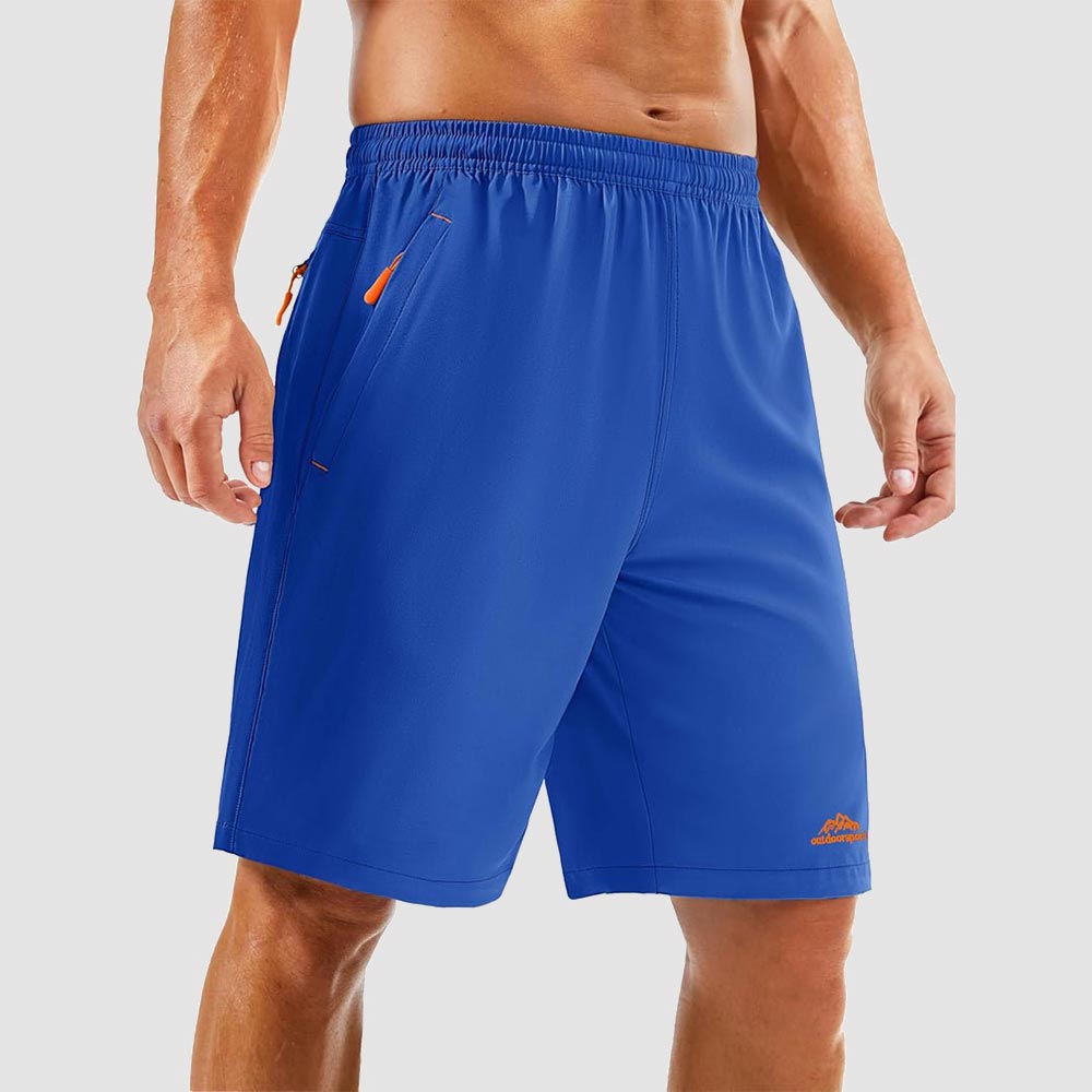 TACVASEN Color Blue Men's Running Workout Shorts Quick Dry with Pockets