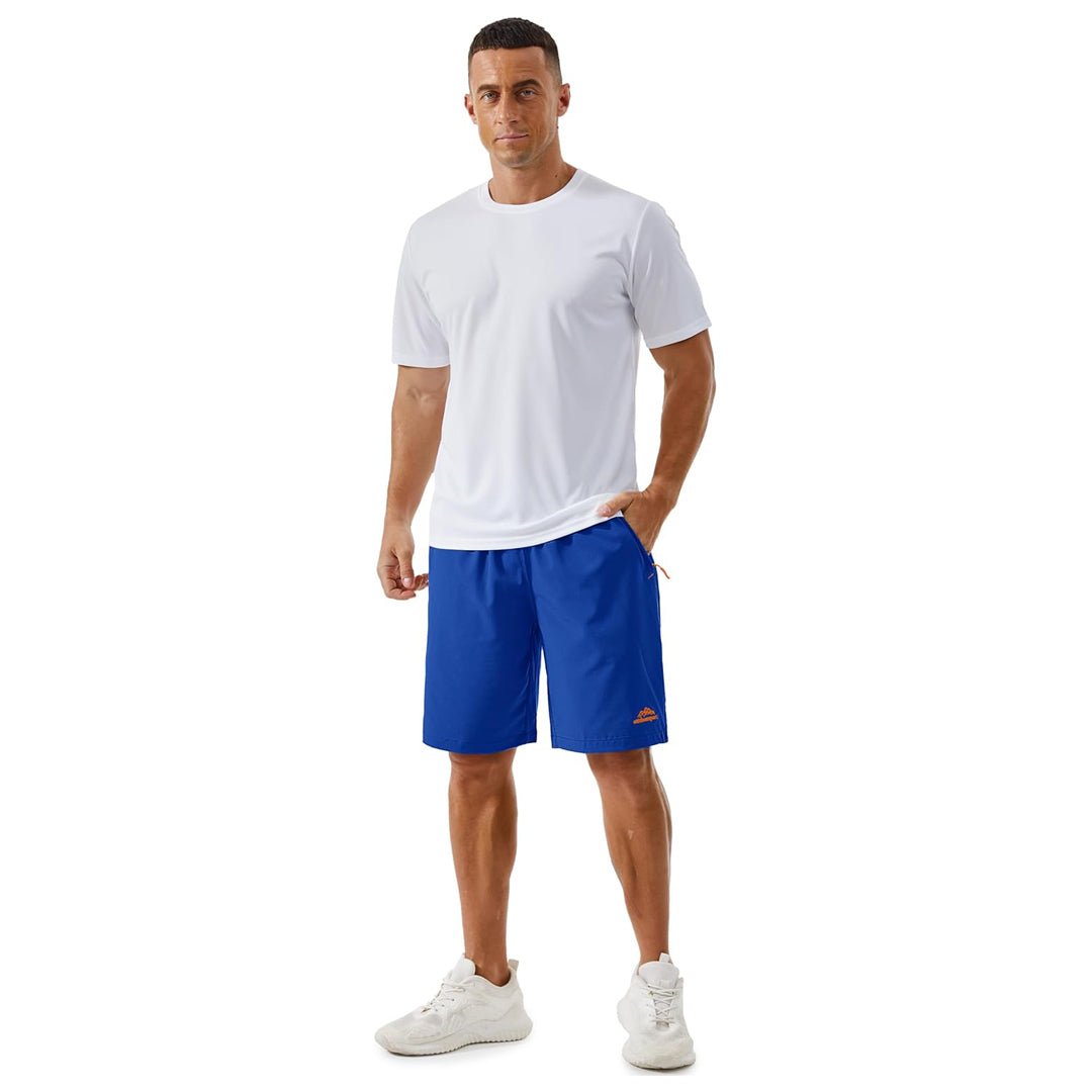 TACVASEN Color Blue Men's Running Workout Shorts Quick Dry with Pockets