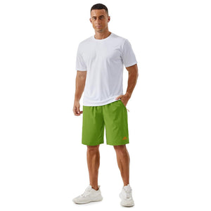 TACVASEN Fruit Green Men's Running Workout Shorts Quick Dry with Pockets