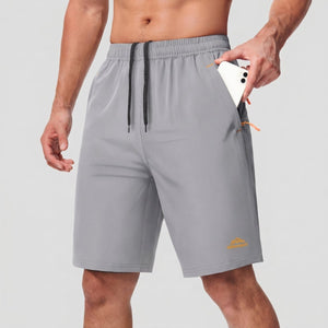 TACVASEN Light Grey Men's Running Workout Shorts Quick Dry with Pockets