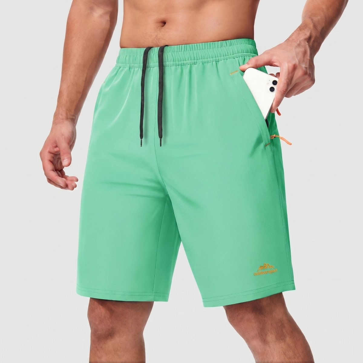 TACVASEN Mint Green Men's Running Workout Shorts Quick Dry with Pockets