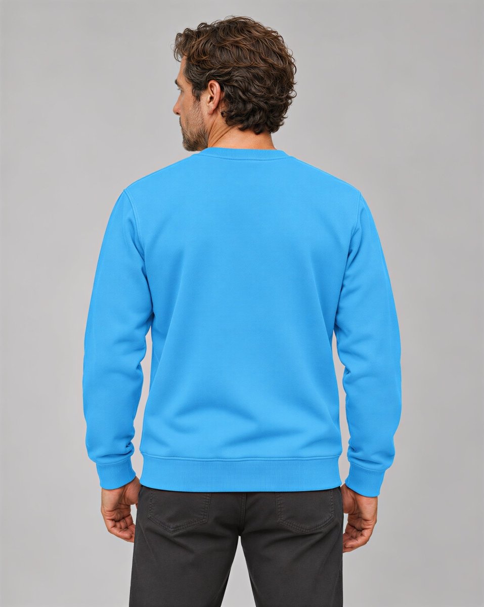 TACVASEN Sky Blue Men's Sherpa Lined Sweatshirt Warm Heavyweight Fleece Pullover