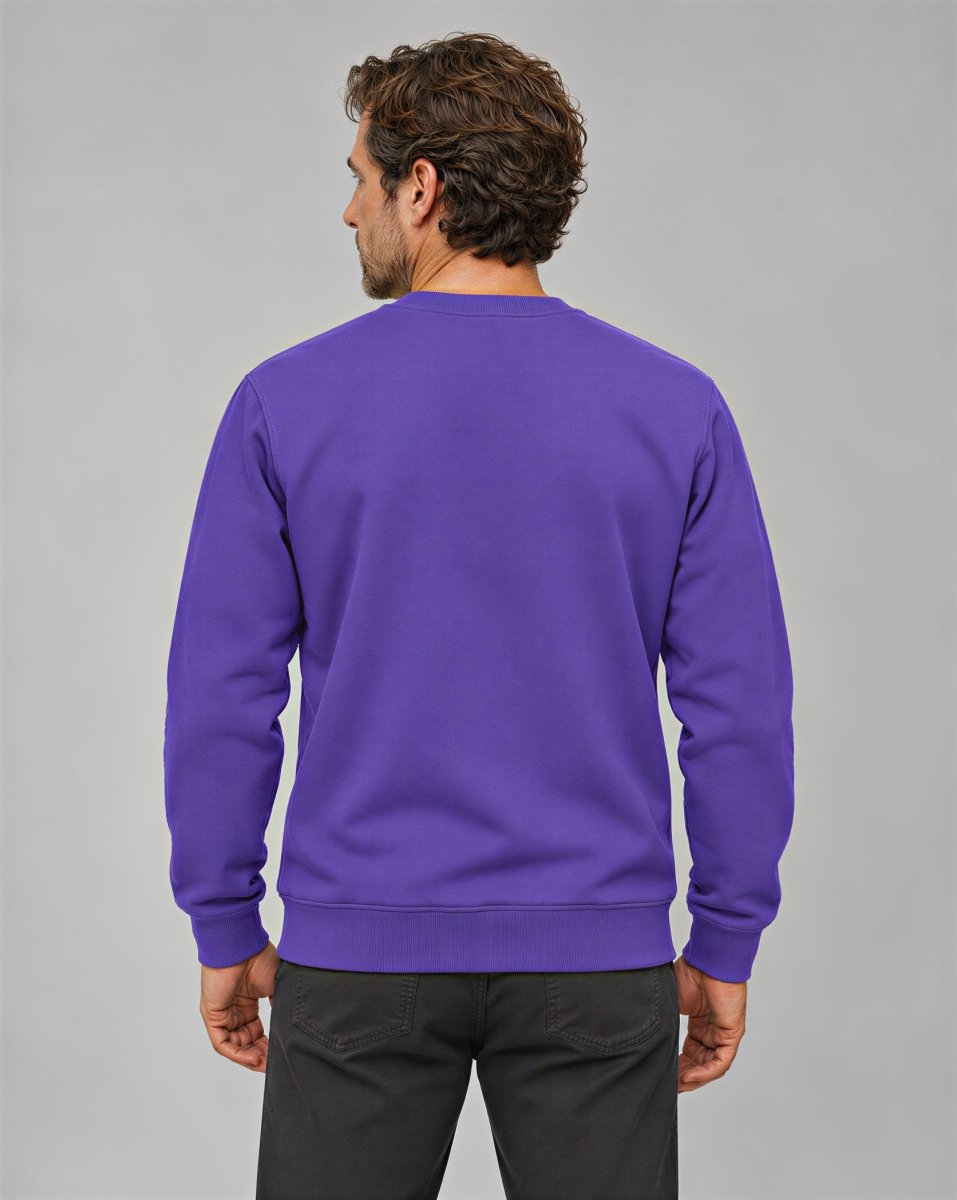 TACVASEN Purple Men's Sherpa Lined Sweatshirt Warm Heavyweight Fleece Pullover