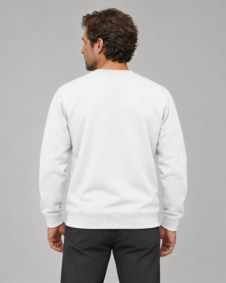 TACVASEN White Men's Sherpa Lined Sweatshirt Warm Heavyweight Fleece Pullover