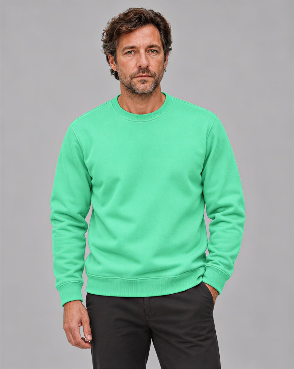 TACVASEN Mint Green Men's Sherpa Lined Sweatshirt Warm Heavyweight Fleece Pullover