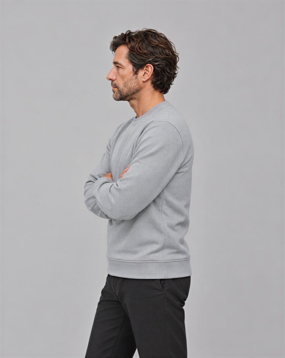 TACVASEN Light Grey Men's Sherpa Lined Sweatshirt Warm Heavyweight Fleece Pullover
