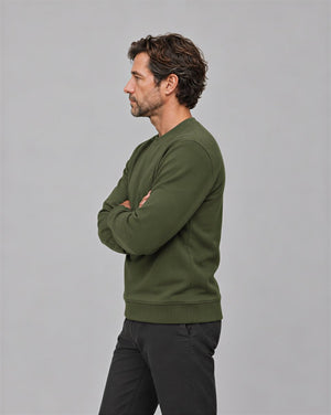 TACVASEN Army Green Men's Sherpa Lined Sweatshirt Warm Heavyweight Fleece Pullover