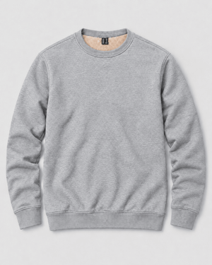 TACVASEN Light Grey Men's Sherpa Lined Sweatshirt Warm Heavyweight Fleece Pullover