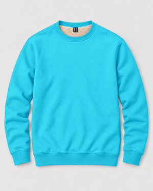 TACVASEN Ice Blue Men's Sherpa Lined Sweatshirt Warm Heavyweight Fleece Pullover