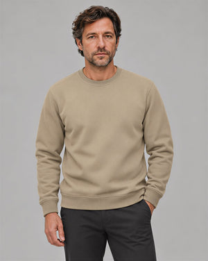 TACVASEN Khaki Men's Sherpa Lined Sweatshirt Warm Heavyweight Fleece Pullover