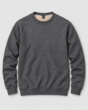 TACVASEN Dark Grey Men's Sherpa Lined Sweatshirt Warm Heavyweight Fleece Pullover