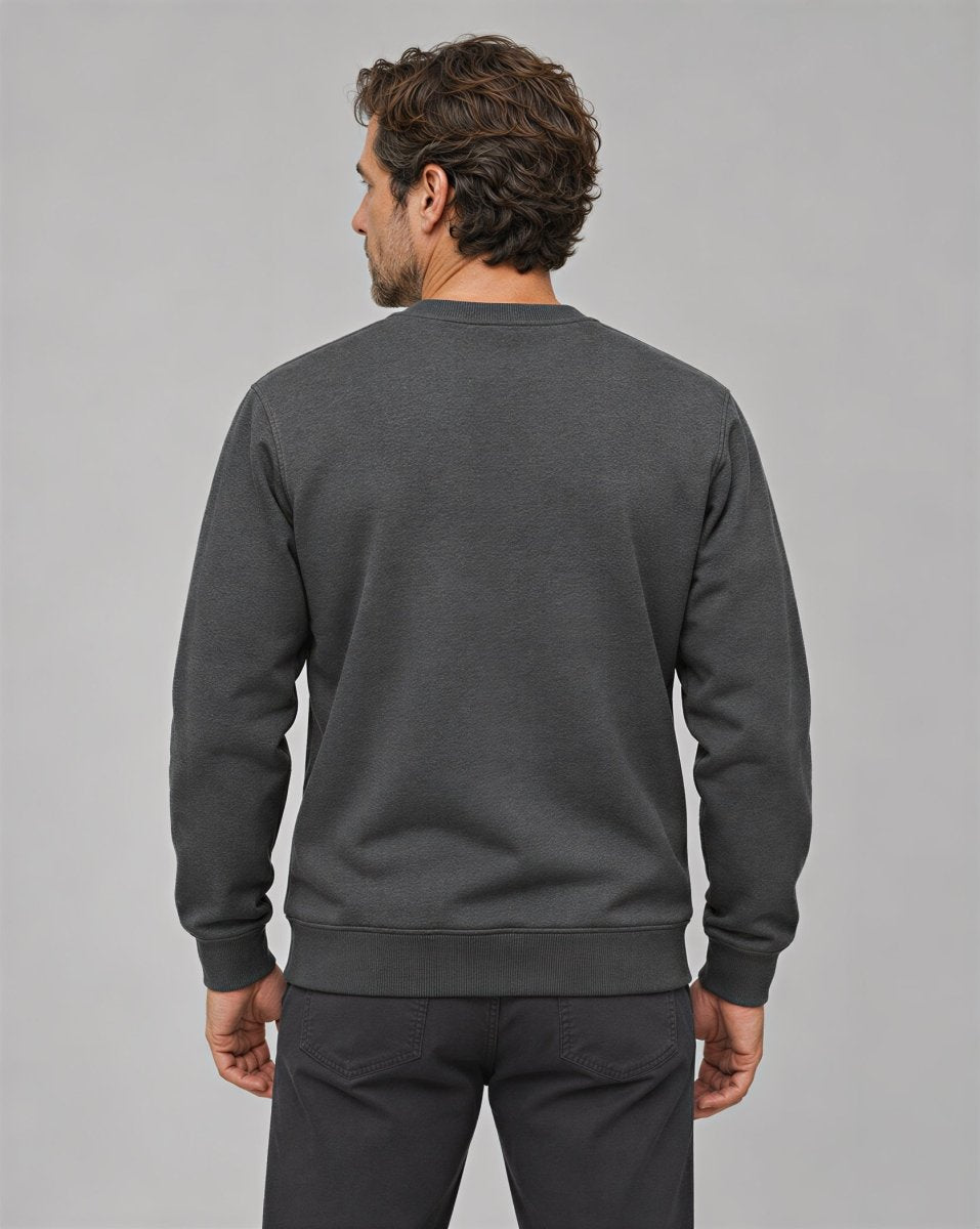 TACVASEN Dark Grey Men's Sherpa Lined Sweatshirt Warm Heavyweight Fleece Pullover