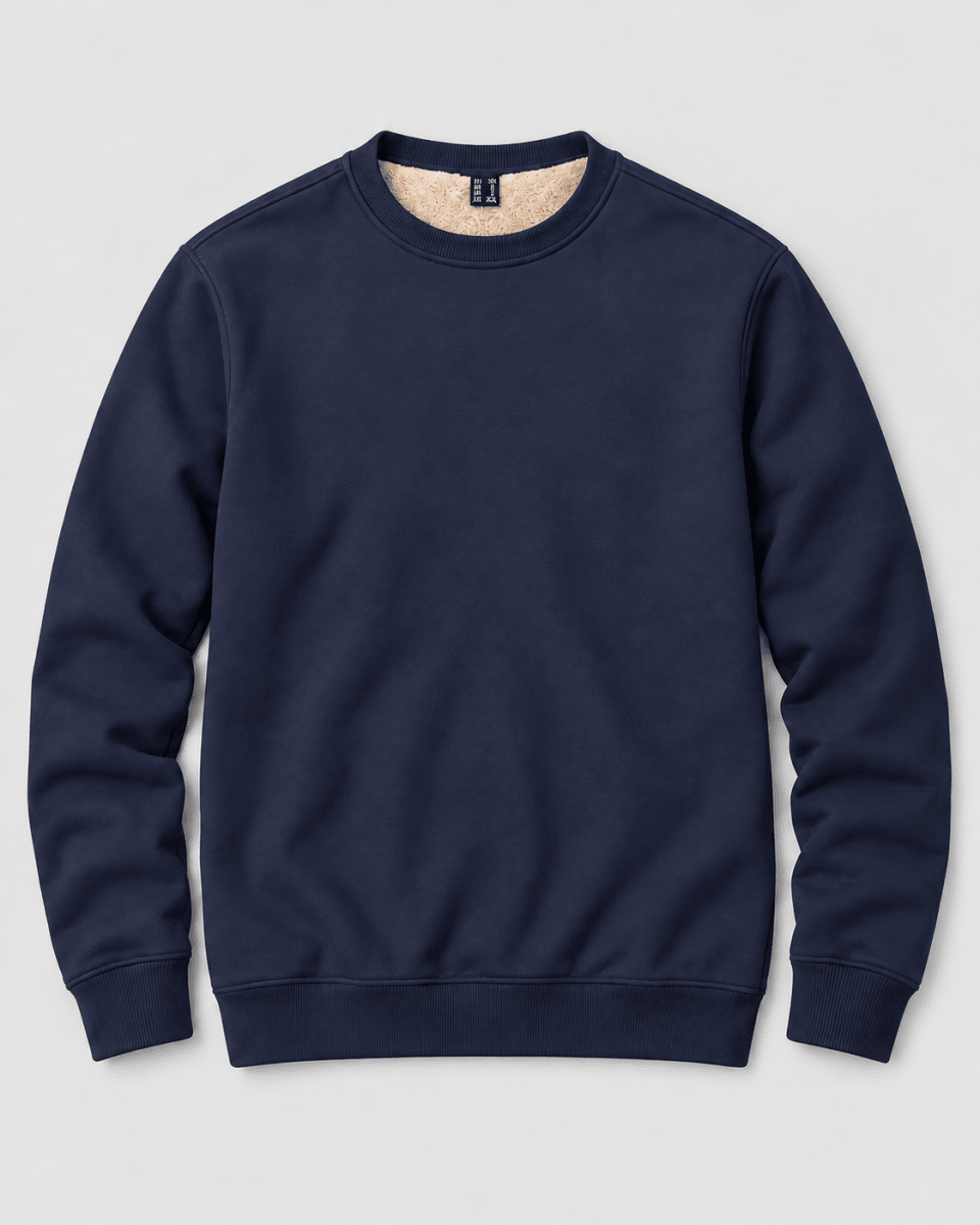 TACVASEN Navy Men's Sherpa Lined Sweatshirt Warm Heavyweight Fleece Pullover