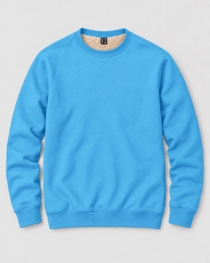 TACVASEN Sky Blue Men's Sherpa Lined Sweatshirt Warm Heavyweight Fleece Pullover