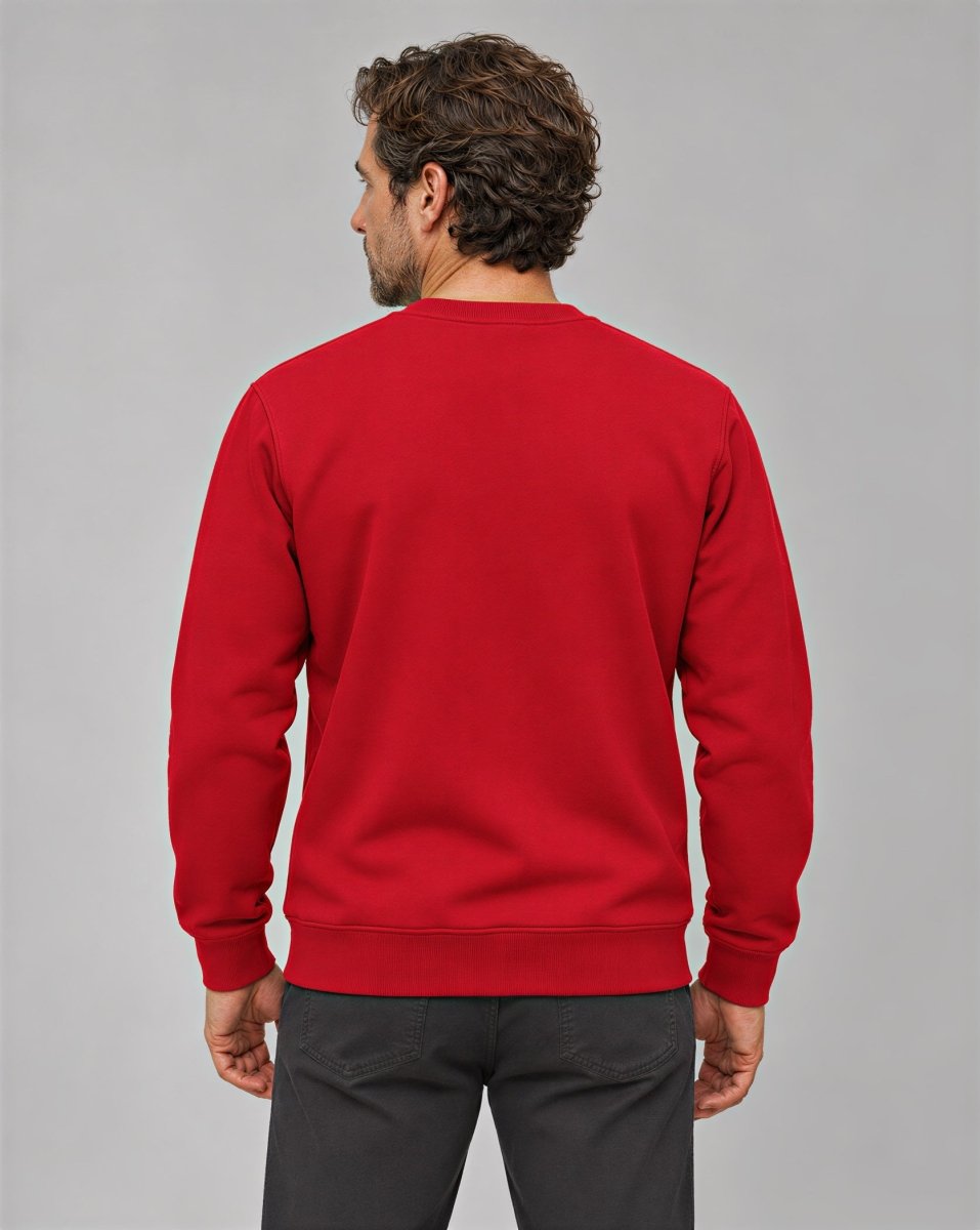 TACVASEN Tomato Red Men's Sherpa Lined Sweatshirt Warm Heavyweight Fleece Pullover