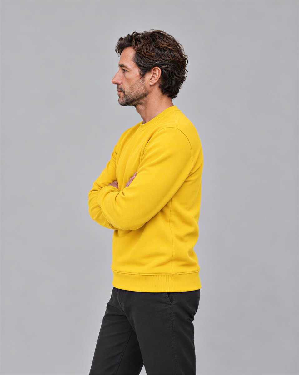 TACVASEN Yellow Men's Sherpa Lined Sweatshirt Warm Heavyweight Fleece Pullover